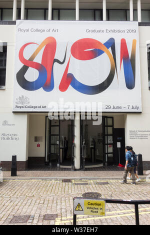 Colpo esterno del Royal College of Arts, Stevens edificio ingresso Foto Stock