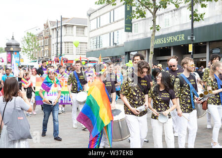 Croydon PrideFest 2019 - Londra della seconda più grande e libera Pride festival è stato torna per il suo quarto anno di sabato 13 luglio Foto Stock