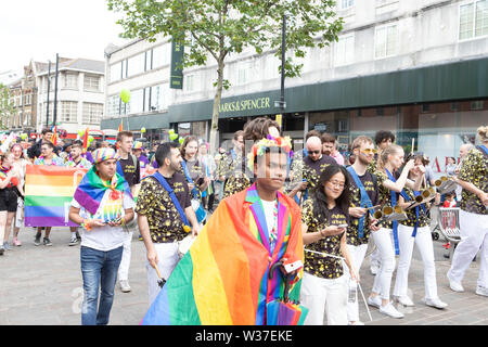 Croydon PrideFest 2019 - Londra della seconda più grande e libera Pride festival è stato torna per il suo quarto anno di sabato 13 luglio Foto Stock