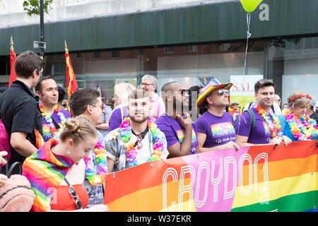 Croydon PrideFest 2019 - Londra della seconda più grande e libera Pride festival è stato torna per il suo quarto anno di sabato 13 luglio Foto Stock