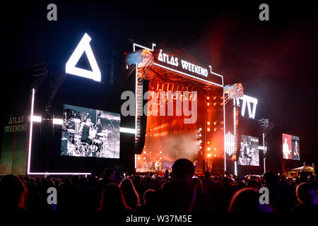 Kiev, Ucraina. 12 Luglio, 2019. Lo stadio principale durante il Festival di Musica di Atlas Weekend 2019 Credit: Aleksandr Gusev/Pacific Press/Alamy Live News Foto Stock