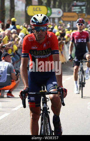 Macon a Saint-Etienne, in Francia. 13 luglio 2019. 13 luglio 2019, Macon a Saint-Etienne, in Francia; Tour de France tour in bicicletta, stadio 8; Vincenzo Nibali (ITA) Bahrain - Merida Credit: Azione Plus immagini di sport/Alamy Live News Foto Stock