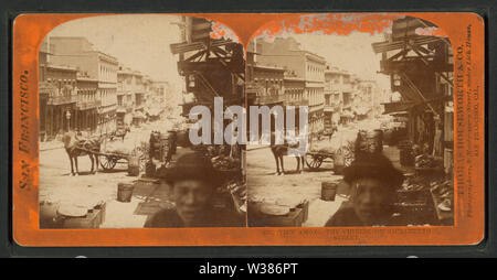Vista tra i cinesi sul Sacramento Street, da Robert N Dennis raccolta di vista stereoscopica Foto Stock