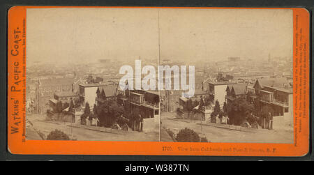 Vista dalla California e Powell strade, SF, da Robert N Dennis raccolta di vista stereoscopica 6 Foto Stock