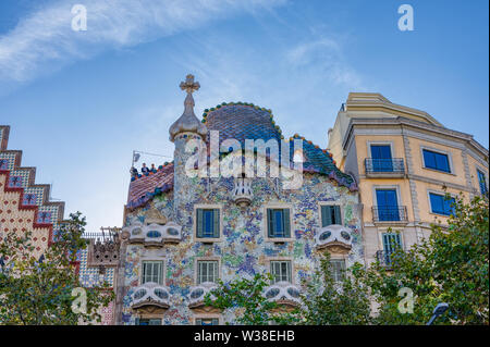 Casa Batlló è opera del famoso architetto catalano Antoni Gaudí si trova a Barcellona, in Spagna al numero 43 del Passeig de Gràcia. Considerato uno Foto Stock