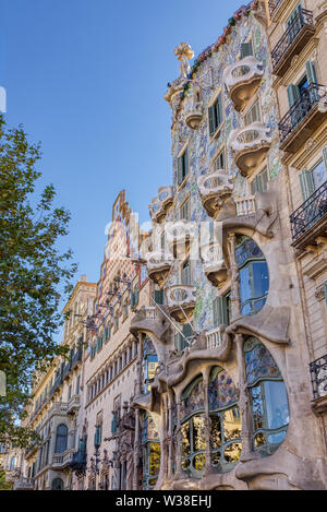 Casa Batlló è opera del famoso architetto catalano Antoni Gaudí si trova a Barcellona, in Spagna al numero 43 del Passeig de Gràcia. Considerato uno Foto Stock