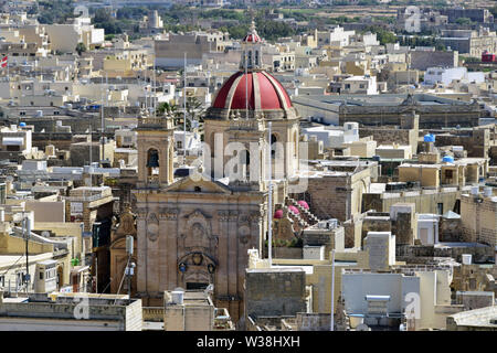 Basilica di San Giorgio Basilica e Chiesa Parrocchiale Collegiata di San Giorgio, Victoria, Rabat, Gozo, Malta, Europa Foto Stock