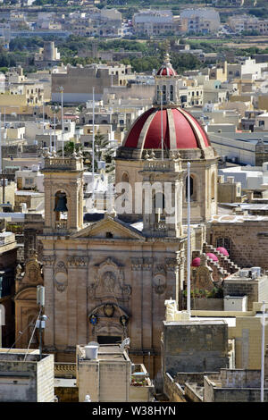 Basilica di San Giorgio Basilica e Chiesa Parrocchiale Collegiata di San Giorgio, Victoria, Rabat, Gozo, Malta, Europa Foto Stock