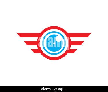 Vettore logo drone set isolato su sfondo per shop, drone servizio logo, flying club etichetta, badge e elemento di design Foto Stock