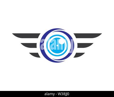 Vettore logo drone set isolato su sfondo per shop, drone servizio logo, flying club etichetta, badge e elemento di design Foto Stock