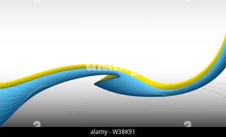 Giallo-blu modello d'onda in uno sfondo grigio. Illustrazione Vettoriale