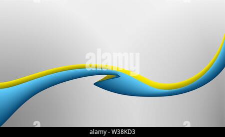 Giallo-blu modello d'onda in uno sfondo grigio. Illustrazione Vettoriale
