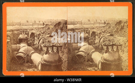 Opere idriche, Newton, Massa, da Robert N Dennis raccolta di vista stereoscopica 18 Foto Stock