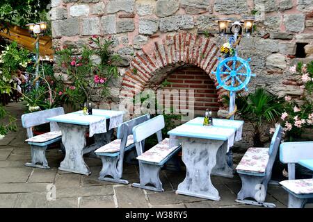 Porto - Ristorante a Nessebar - Mar Nero - Bulgaria Foto Stock