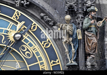 L'orologio astronomico di Praga - Praga Orloj, Repubblica Ceca Foto Stock