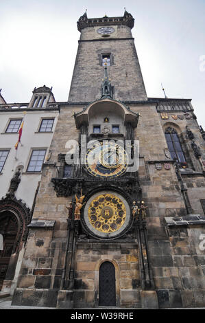 L'orologio astronomico di Praga - Praga Orloj, Repubblica Ceca Foto Stock