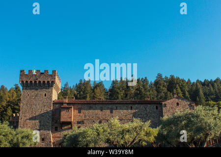 Castello in Napa Valley Vineyard Foto Stock