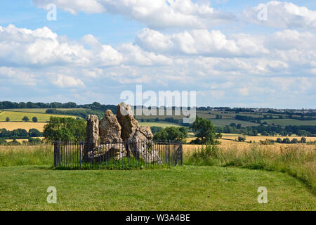 Whispering Knight camera sepolcrale la Rollright Stones, Stone Court, grande Rollright, Chipping Norton, Oxfordshire, Regno Unito Foto Stock