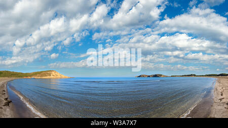 Spiaggia di sabbia mattina paesaggio, Narta Laguna, Valona Albania. A più riprese la maglia ad alta risoluzione. Foto Stock