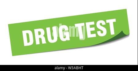 Droga test adesivo. drug test quadrato segno isolato. drug test Illustrazione Vettoriale