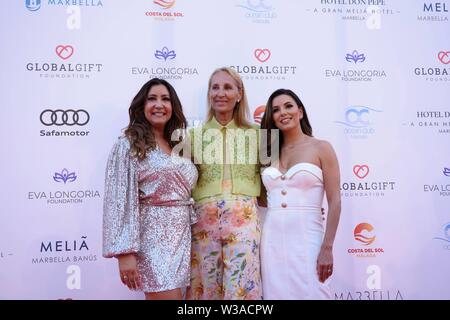 Malaga, Spagna. 14 Luglio, 2019. Global dono fashion show con Eva Longoria, Gary Dourdan di CSI, Lana Carrillo, Victorio e Luquino e Maria Bravo a Marbella, 14 luglio 2019 Credit: CORDON PREMERE/Alamy Live News Foto Stock