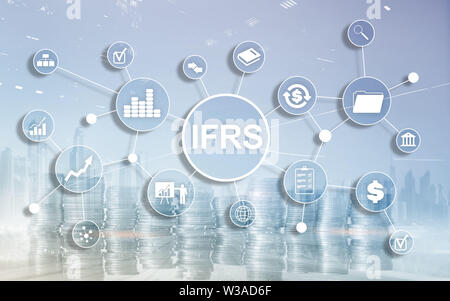 IFRS International Financial Reporting Standard regolamento quadro. Foto Stock