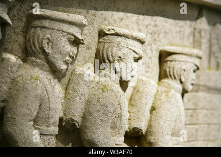 Dettaglio del grado 1 elencati Wagoners' Memorial, Sledmere, nello Yorkshire, Regno Unito. Foto Stock