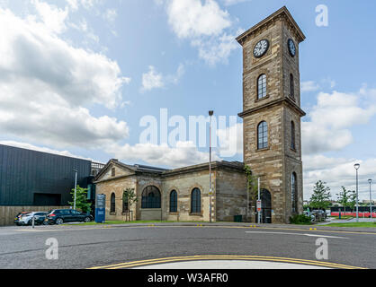 La Distilleria Clydeside, la vecchia pompa House, Queen's Dock, Stobcross Road, Glasgow, Scotland, Regno Unito Foto Stock