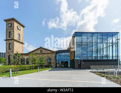 La Distilleria Clydeside, la vecchia pompa House, Queen's Dock, Stobcross Road, Glasgow, Scotland, Regno Unito Foto Stock