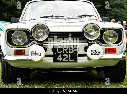 Ford Escort Mark 1 classic rally car al Oakamoor Hill Climb, 13 luglio 2019, Oakamoor, Staffordshire, Regno Unito Foto Stock