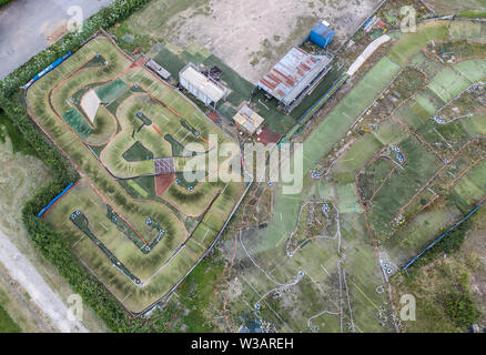 SWINDON REGNO UNITO - Luglio 14, 2019: vista aerea di Swindon Radio Controlled Model Car Club a Cheney Manor Foto Stock