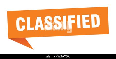 Classificato discorso bolla. classificate segno. classificati banner Illustrazione Vettoriale