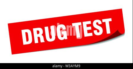 Droga test adesivo. drug test quadrato segno isolato. drug test Illustrazione Vettoriale