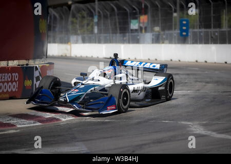 Toronto, Ontario, Stati Uniti d'America. 13 Luglio, 2019. TAKUMA SATO (30) del Giappone le pratiche di Hondy Indy Toronto a strade di Toronto a Toronto, Ontario. (Credito Immagine: © Walter G Arce Sr mola medi/ASP) Foto Stock