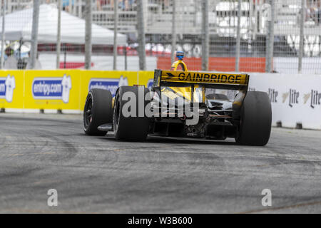 Toronto, Ontario, Stati Uniti d'America. 12 Luglio, 2019. ZACH VEACH (26) degli Stati Uniti le pratiche di Hondy Indy Toronto a strade di Toronto a Toronto, Ontario. (Credito Immagine: © Walter G Arce Sr mola medi/ASP) Foto Stock