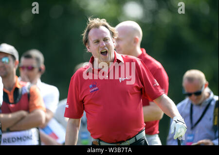 Newport, Wales, Regno Unito. Il 14 luglio 2019. Attore Phillip Glenister durante la Bulmers Celebrity Cup al Celtic Manor di Newport domenica 14 luglio 2019 (Pic: Jeff Thomas | MI News) Credito: MI News & Sport /Alamy Live News Foto Stock