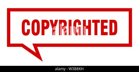 Segno protette da copyright. copyright square discorso bolla. copyright Illustrazione Vettoriale