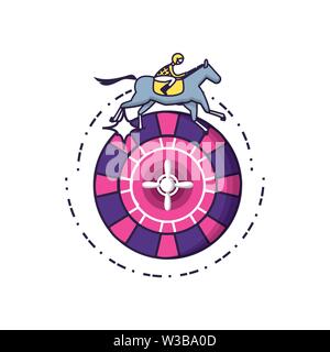 Casino roulette con ippodromo illustrazione vettoriale design Illustrazione Vettoriale