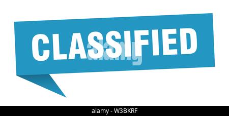 Classificato discorso bolla. classificate segno. classificati banner Illustrazione Vettoriale
