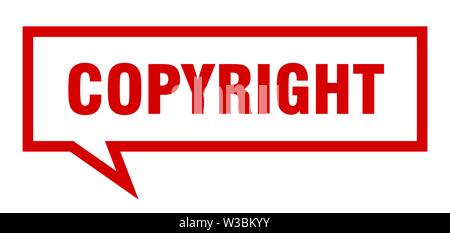 Simbolo di copyright © copyright square discorso bolla. copyright Illustrazione Vettoriale