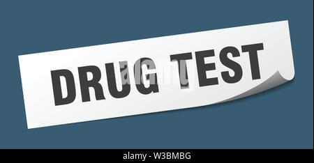 Droga test adesivo. drug test quadrato segno isolato. drug test Illustrazione Vettoriale