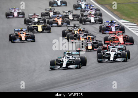 Silverstone, UK. 14 Luglio, 2019. Una vista generale della corsa durante la Formula 1 Rolex British Grand Prix 2019 sul circuito di Silverstone Domenica, Luglio 14, 2019 a Towcester, Inghilterra. Credito: Taka G Wu/Alamy Live News Foto Stock