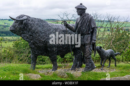 Highland Drover statua a Dingwall Mart Foto Stock