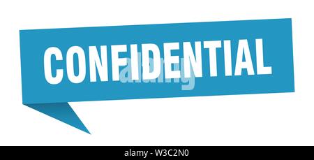 Confidenziale discorso bolla. segno riservate. banner riservate Illustrazione Vettoriale
