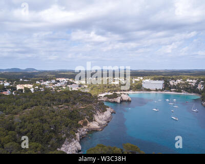 Vista aerea del paesaggio butiful in menorca Spagna Foto Stock