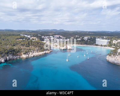 Vista aerea del paesaggio butiful in menorca Spagna Foto Stock