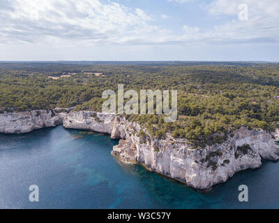 Vista aerea del paesaggio butiful in menorca Spagna Foto Stock