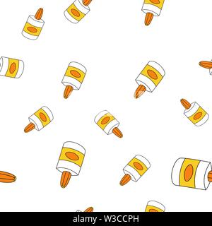 Modello senza cuciture della bolla con colla in Doodle stile. Illustrazione Vettoriale. Illustrazione Vettoriale
