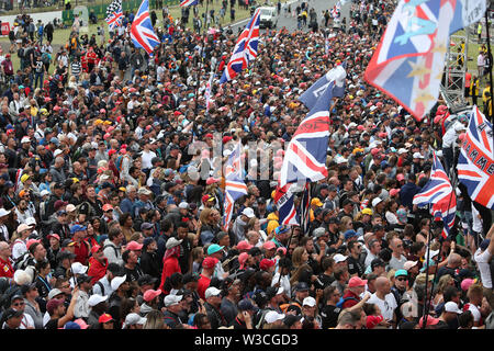 Silverstone, UK. 14 Luglio, 2019. Sport Il Grand Prix di Formula Uno Inghilterra 2019 nel pic: Ventole Credito: LaPresse/Alamy Live News Foto Stock