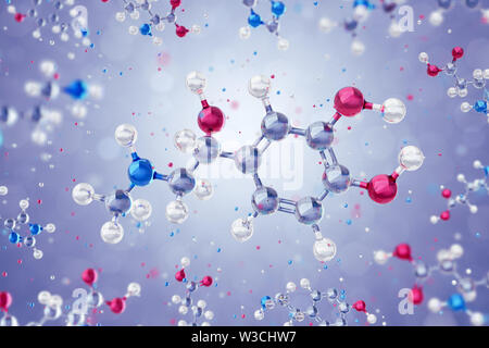 Molecola di adrenalina Foto Stock